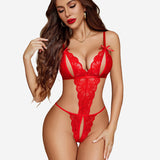 Lace Bodysuit Deep V Teddy