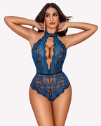 Halter Lace Bodysuit V Neck Teddy