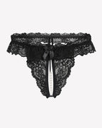 Lace Low Waist Thongs with Pearls Ball