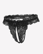 Lace Low Waist Thongs with Pearls Ball