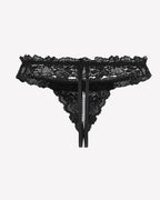 Lace Low Waist Thongs with Pearls Ball