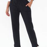 Angie Navy Cotton Drawstring Pants