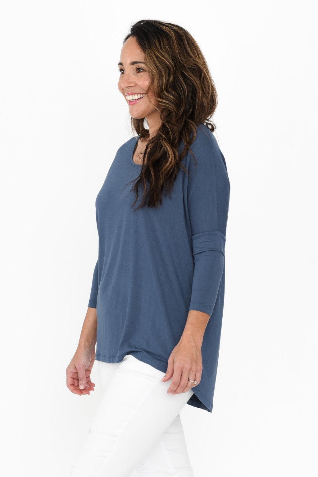 Blue Milan 3/4 Sleeve Top