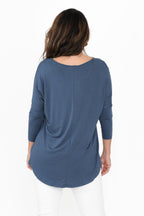 Blue Milan 3/4 Sleeve Top