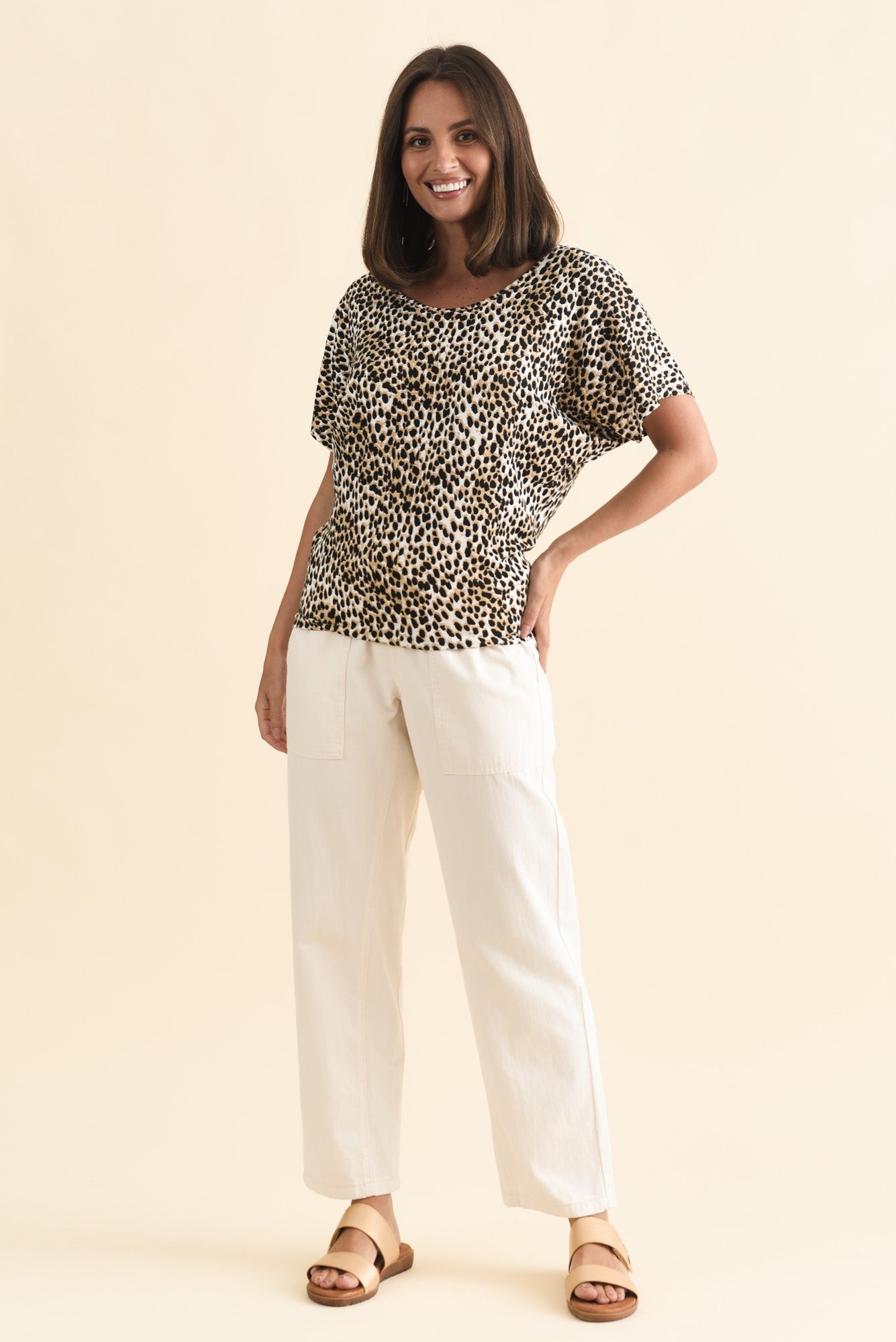 Brown Cheetah Maui Tee