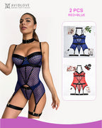 Fishnet Mesh Corset Bustier Lingerie