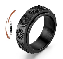 Sun, Moon & Stars Anxiety Relief Spinner Ring for Couples