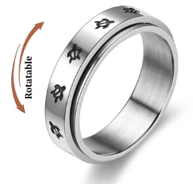 Sun, Moon & Stars Anxiety Relief Spinner Ring for Couples