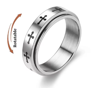 Sun, Moon & Stars Anxiety Relief Spinner Ring for Couples
