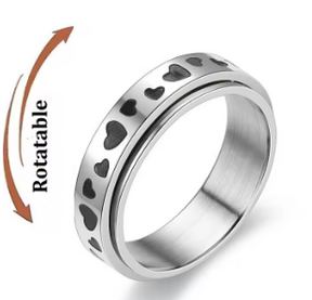 Sun, Moon & Stars Anxiety Relief Spinner Ring for Couples