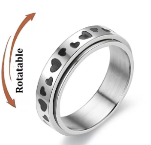 Sun, Moon & Stars Anxiety Relief Spinner Ring for Couples