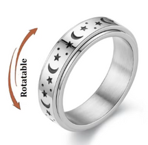 Sun, Moon & Stars Anxiety Relief Spinner Ring for Couples