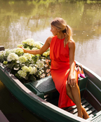 Anna™ | Sleeveless high neck midi dress