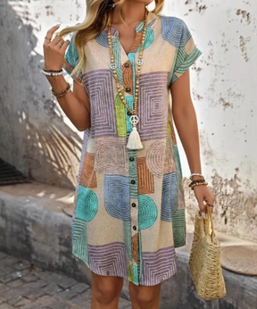 Arlette™ Boho Button Dress