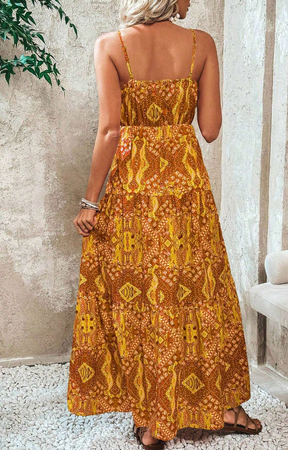 Wren - Boho Spaghetti Strap V-Neck Maxi Dress