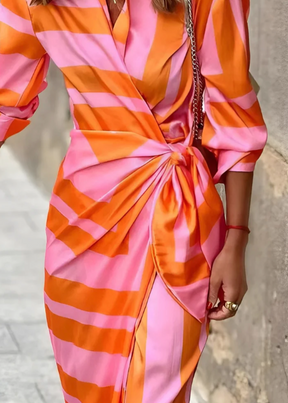 Bernice - Striped Midi Shirt Dress