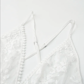 V Neck Backless Lace Long Dress