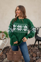 Vintage Snowflake Cable Knit Sweater