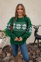 Vintage Snowflake Cable Knit Sweater