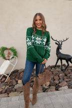 Vintage Snowflake Cable Knit Sweater