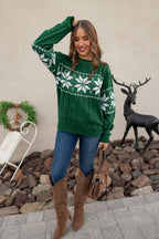 Vintage Snowflake Cable Knit Sweater