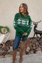 Vintage Snowflake Cable Knit Sweater
