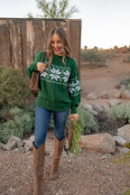 Vintage Snowflake Cable Knit Sweater