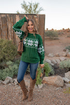 Vintage Snowflake Cable Knit Sweater