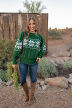 Vintage Snowflake Cable Knit Sweater