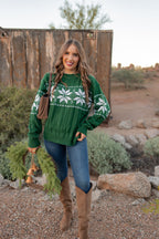 Vintage Snowflake Cable Knit Sweater