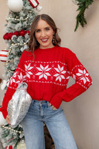 Vintage Snowflake Cable Knit Sweater