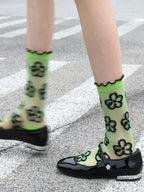 Adorable Printed Crystal Sheer Stockings