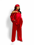 Adjustable Tie Off-Shoulder Satin Shirt Dress
