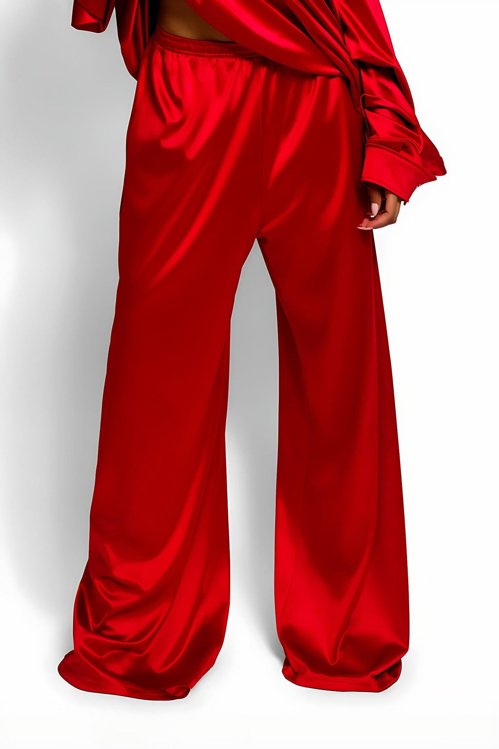 Adjustable Tie Off-Shoulder Satin Shirt Dress