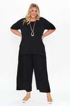 Maya Black Half Sleeve Tee