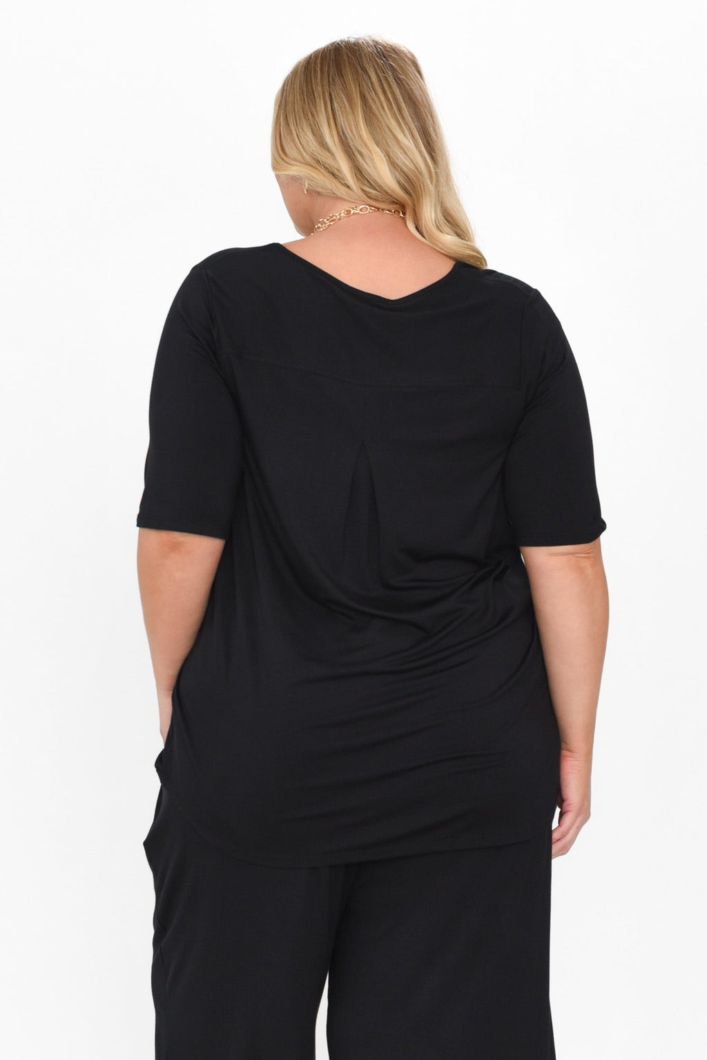 Maya Black Half Sleeve Tee