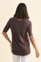 Maya Brown Half Sleeve Tee