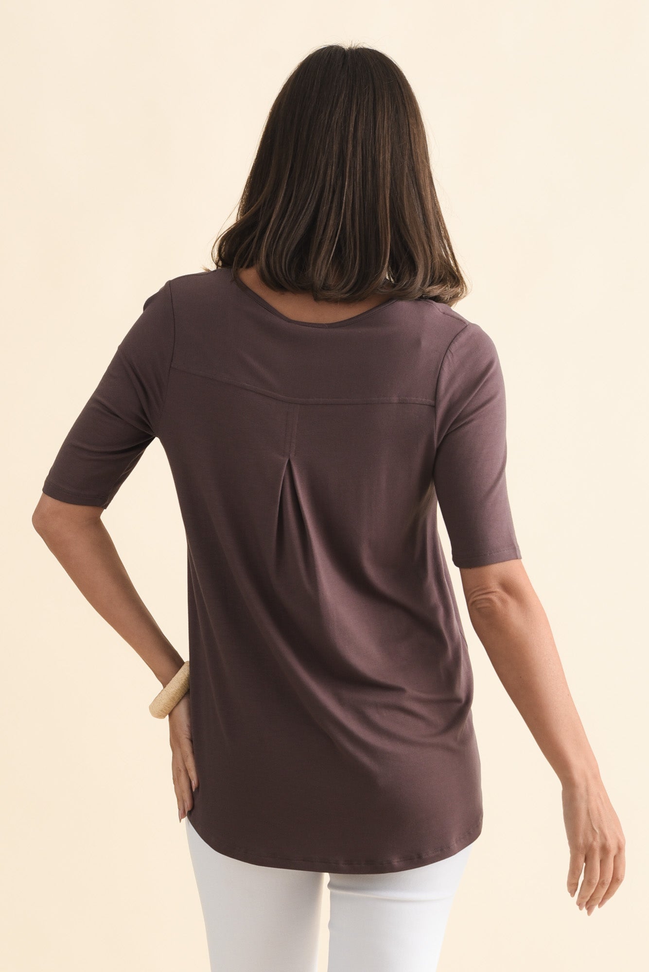 Maya Brown Half Sleeve Tee