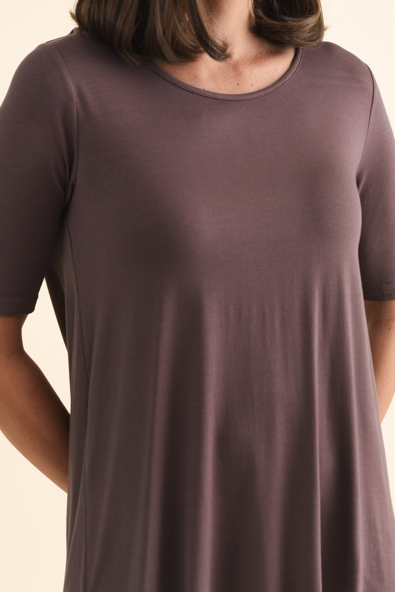 Maya Brown Half Sleeve Tee