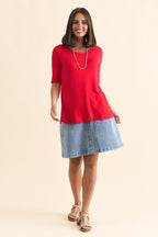 Maya Cherry Half Sleeve Tee