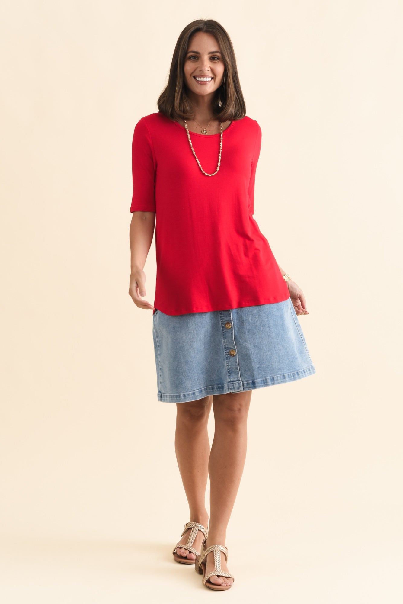 Maya Cherry Half Sleeve Tee