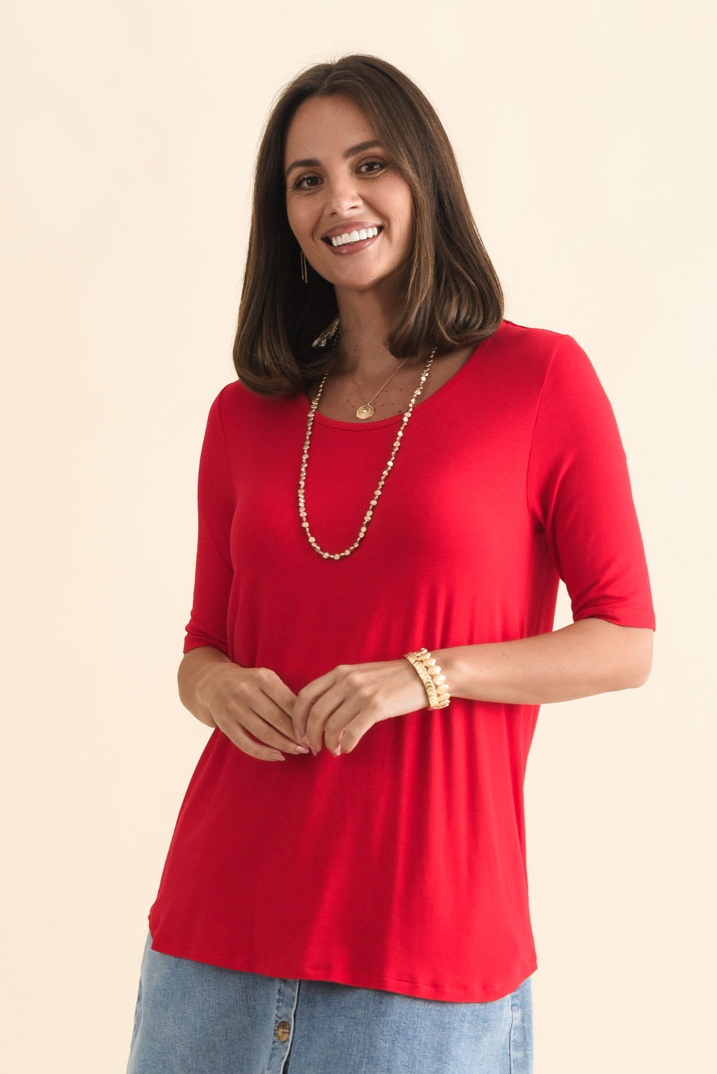 Maya Cherry Half Sleeve Tee