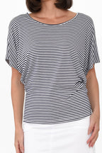 Navy and White Stripe Maui Tee