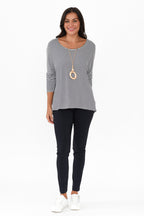 Navy and White Stripe Milan 3/4 Sleeve Top