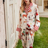 Christmas Dog Print Pajama Set-Pant Set