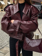 Cropped Moto Leather Jacket