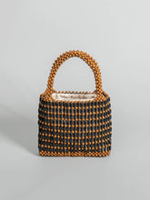 Wooden Bead Woven Tote Bag