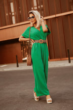 NovaEase™ Elastic Waist Bat Sleeve Jumpsuit