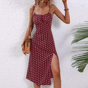 Alisha | Polka Dot Midi Dress