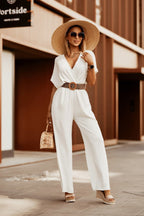 NovaEase™ Elastic Waist Bat Sleeve Jumpsuit